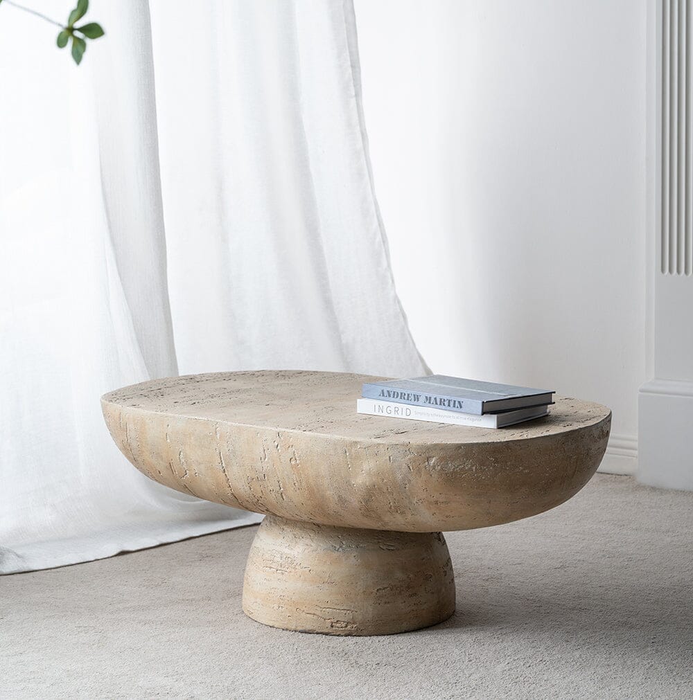 Logan Oval Cement Coffee Table