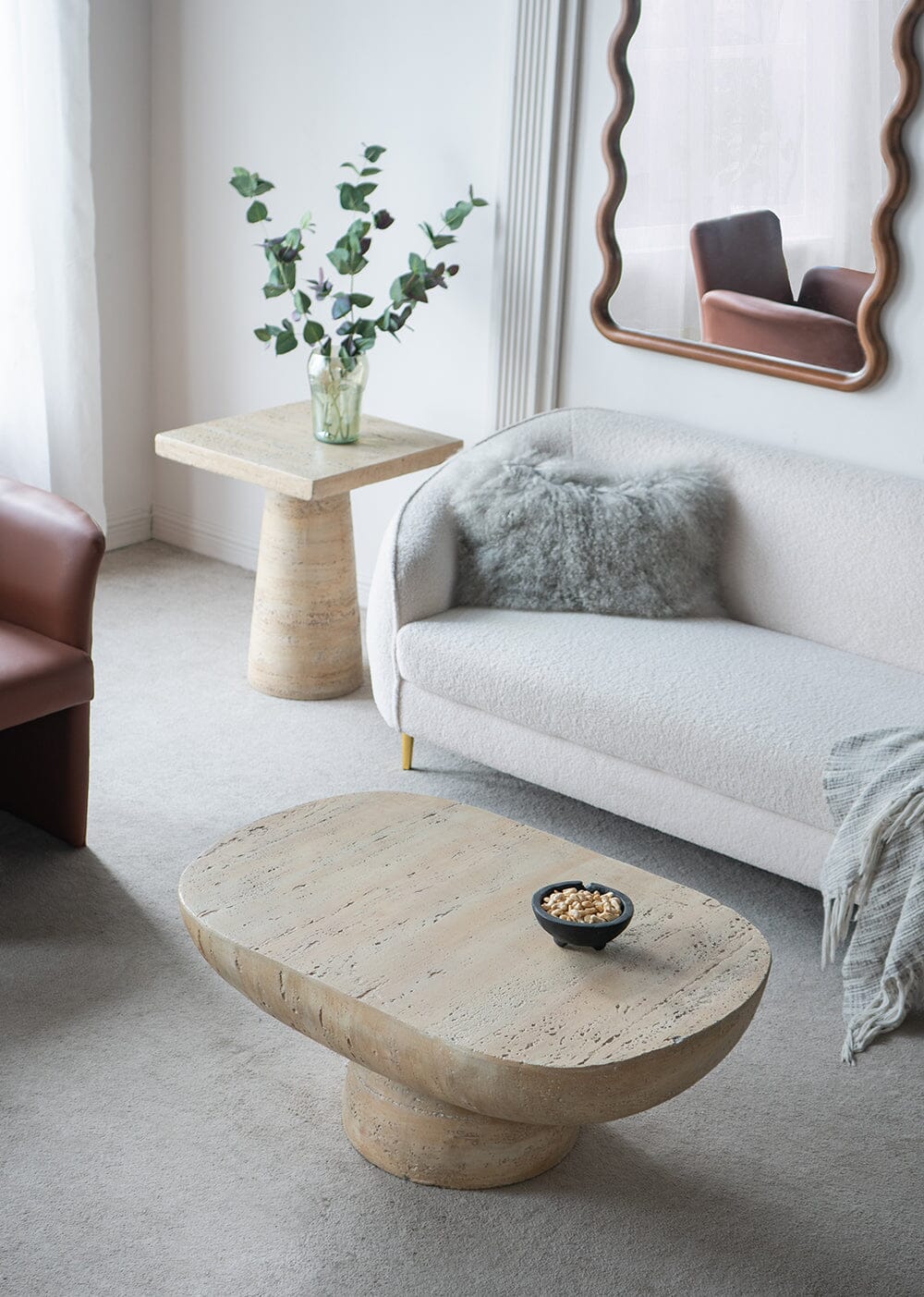 Logan Oval Cement Coffee Table