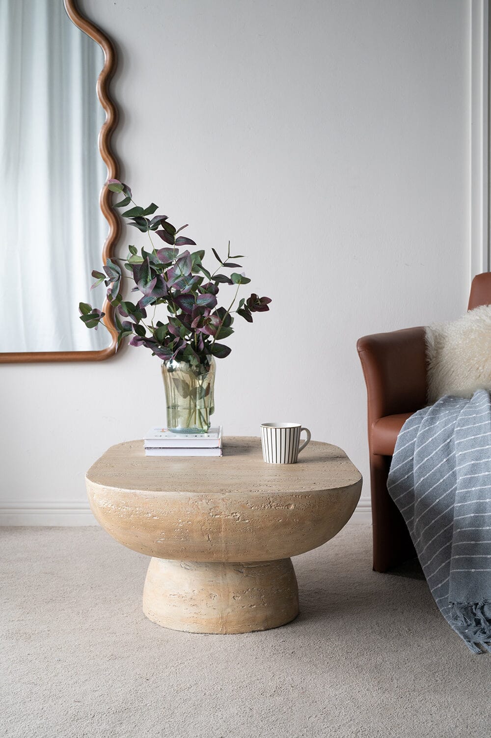 Logan Oval Cement Coffee Table