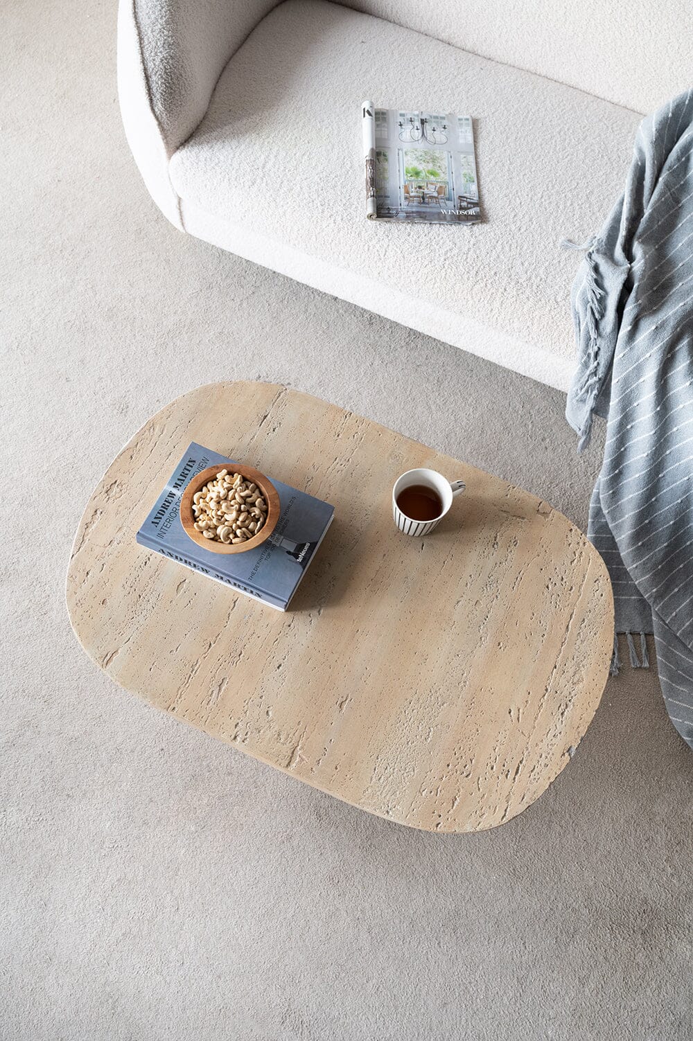 Logan Oval Cement Coffee Table