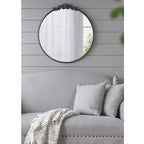 ROUND ORNATE METALLIC WALL MIRROR