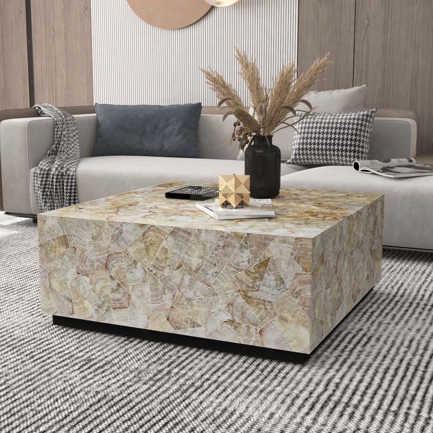 Cluster Mother of Pearl Artisan Coffee Table