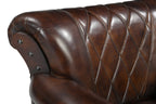 Chocolate Leather Studded Arm Chair