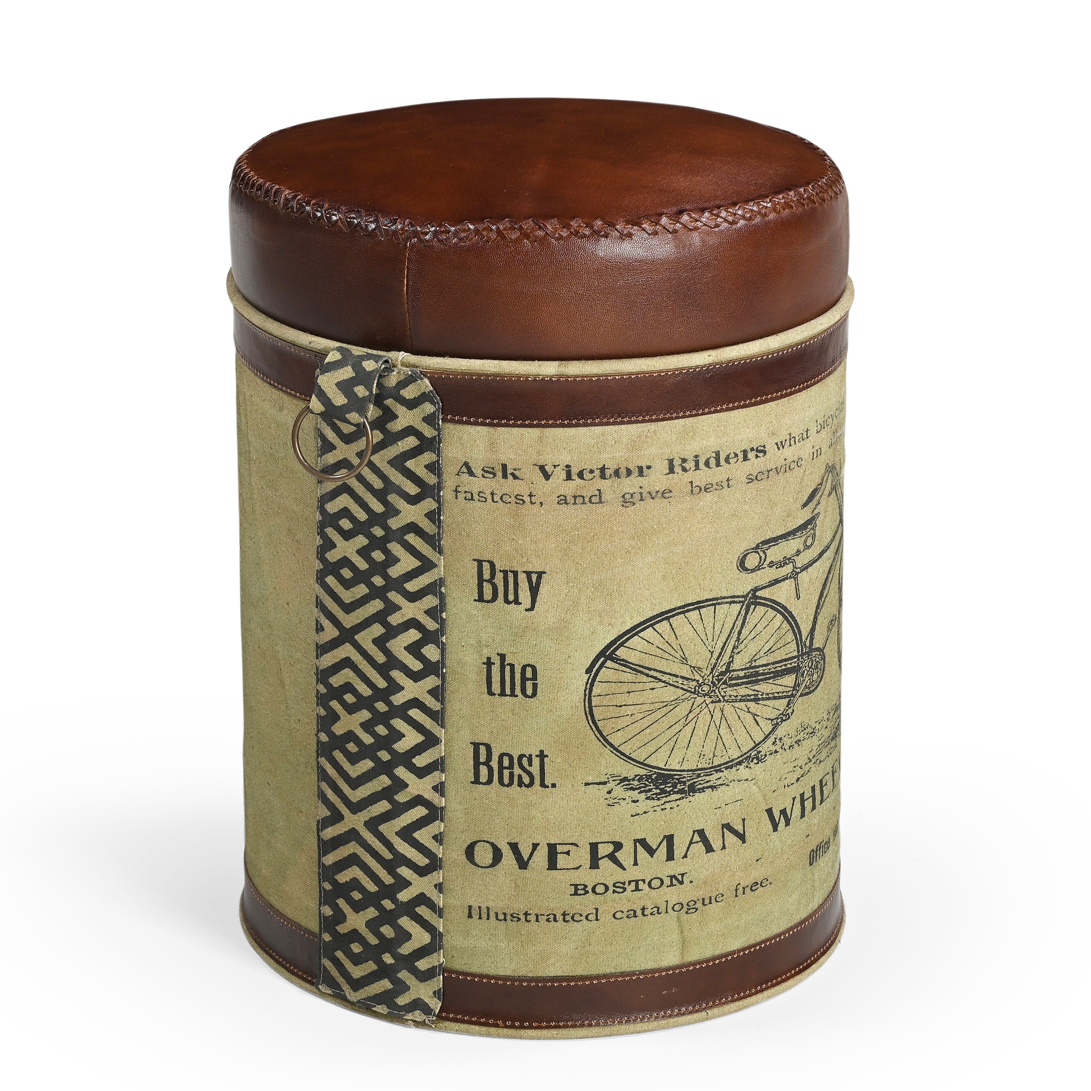 Cylindrical Bicycle Ottoman: A Touch of History