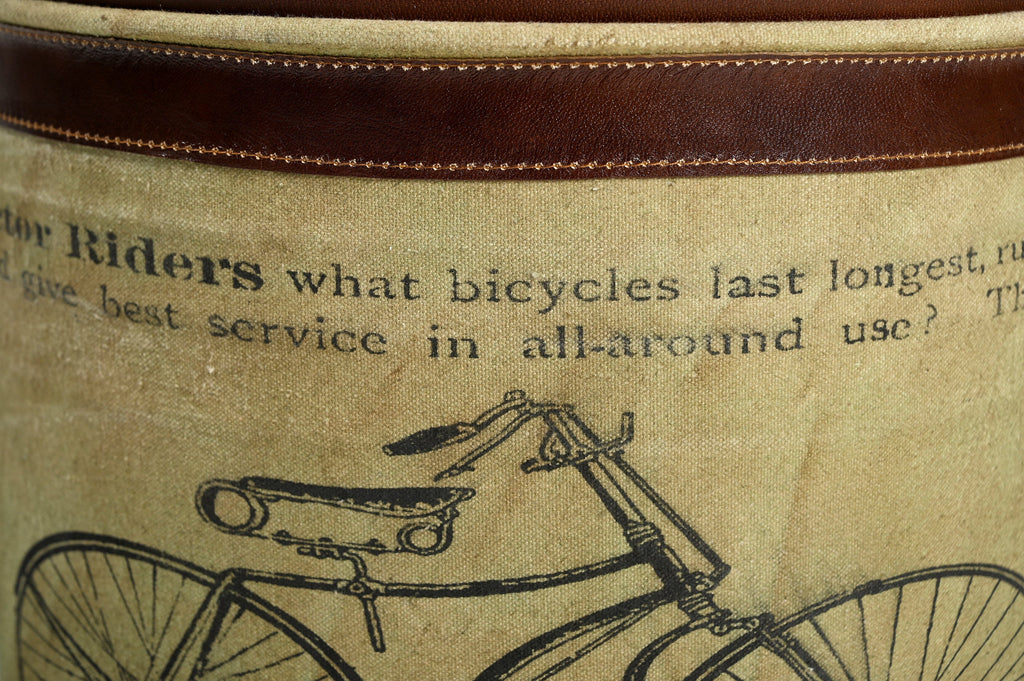 Cylindrical Bicycle Ottoman: A Touch of History