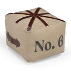 Chic No 6 Square Leather Ottoman