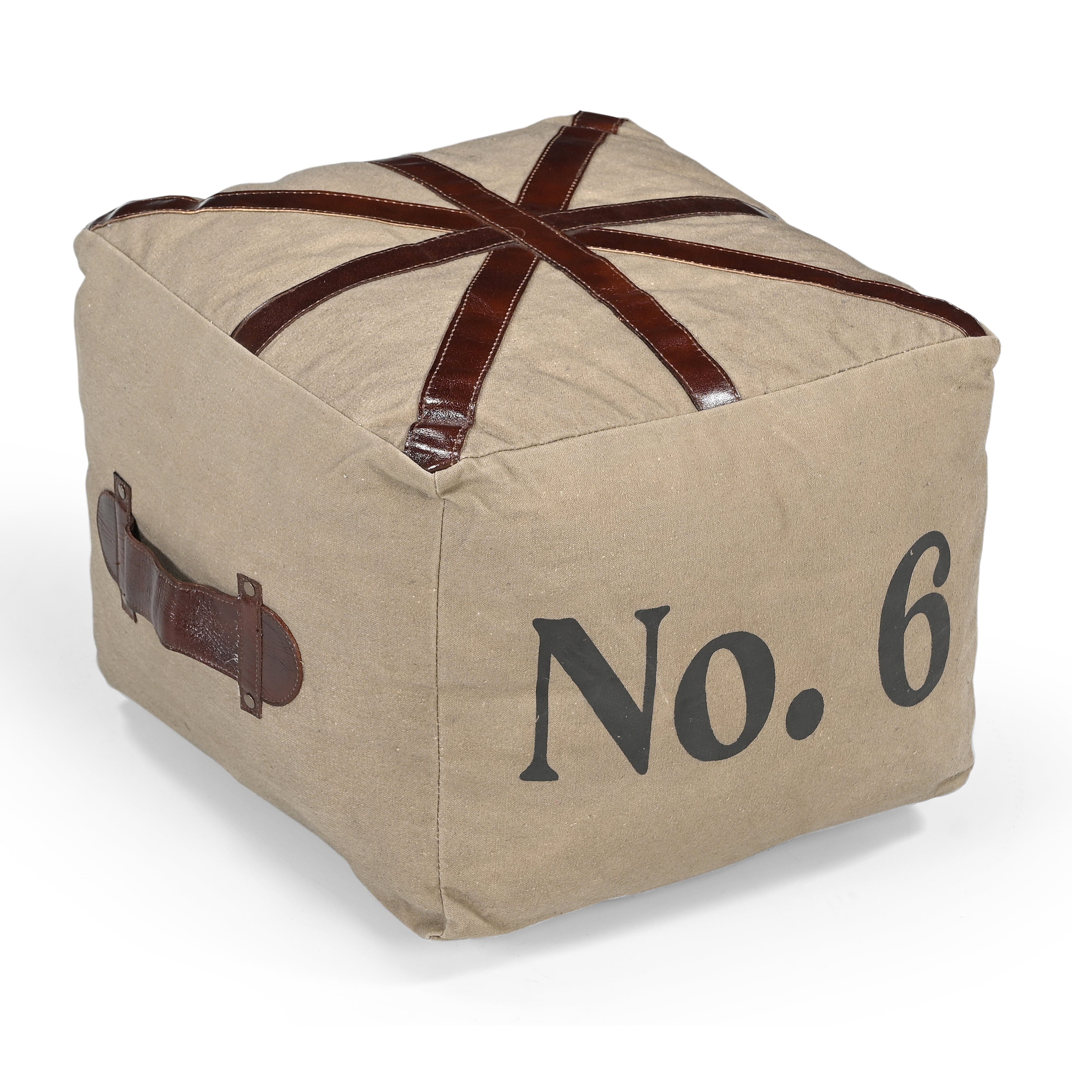 Chic No 6 Square Leather Ottoman