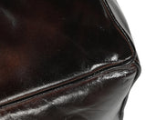 Square Chocolate Leather Ottoman