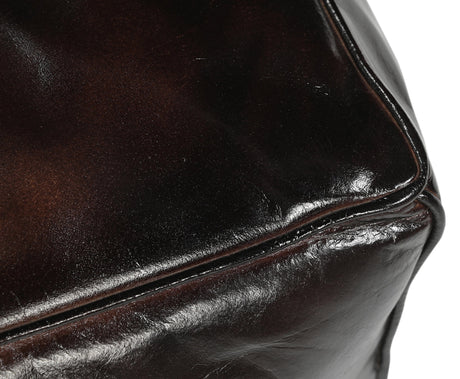 Square Chocolate Leather Ottoman