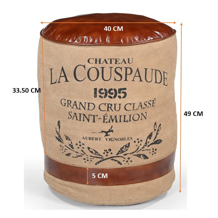 Chateau Canvas Ottoman - The Charlotte