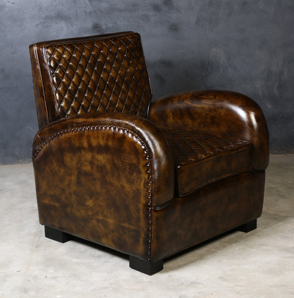 ARMSTRONG Luxury Buffalo Hide Leather Armchair