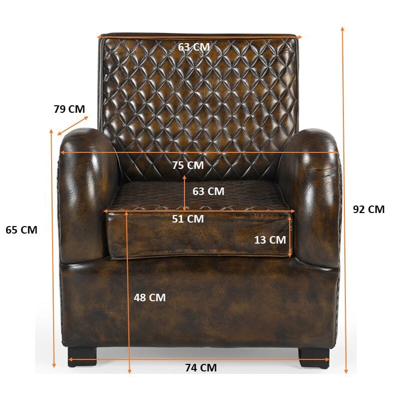 ARMSTRONG Luxury Buffalo Hide Leather Armchair