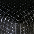 Sleek Black Genuine Leather Ottoman