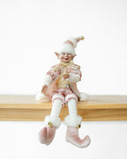Luxury Pink Gold Christmas Elf Decoration