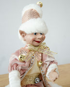 Luxury Pink Gold Christmas Elf Decoration
