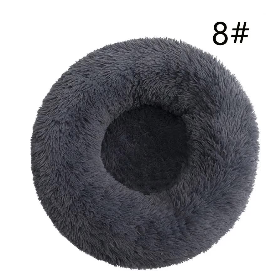 Calming Faux Fur Round Pet Bed