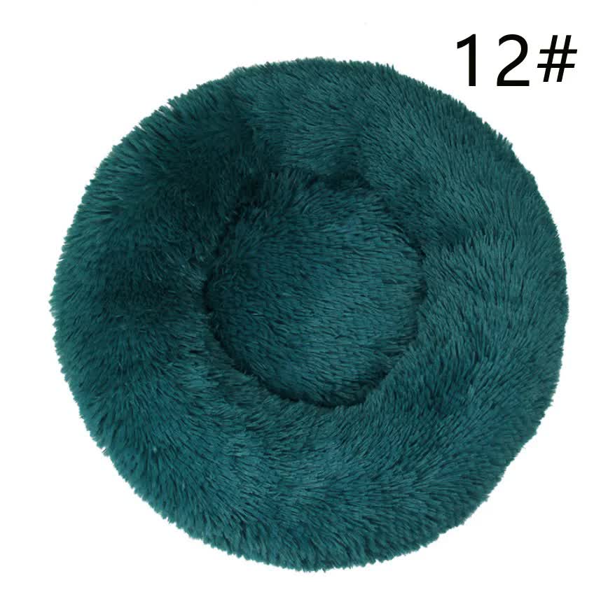 Calming Faux Fur Round Pet Bed