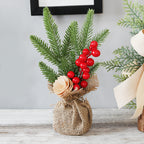 Mini Christmas Pine Tree with Red Berries