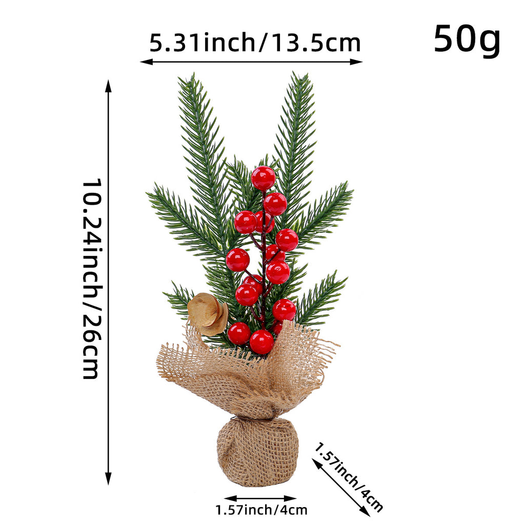 Mini Christmas Pine Tree with Red Berries