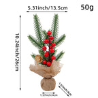 Mini Christmas Pine Tree with Red Berries