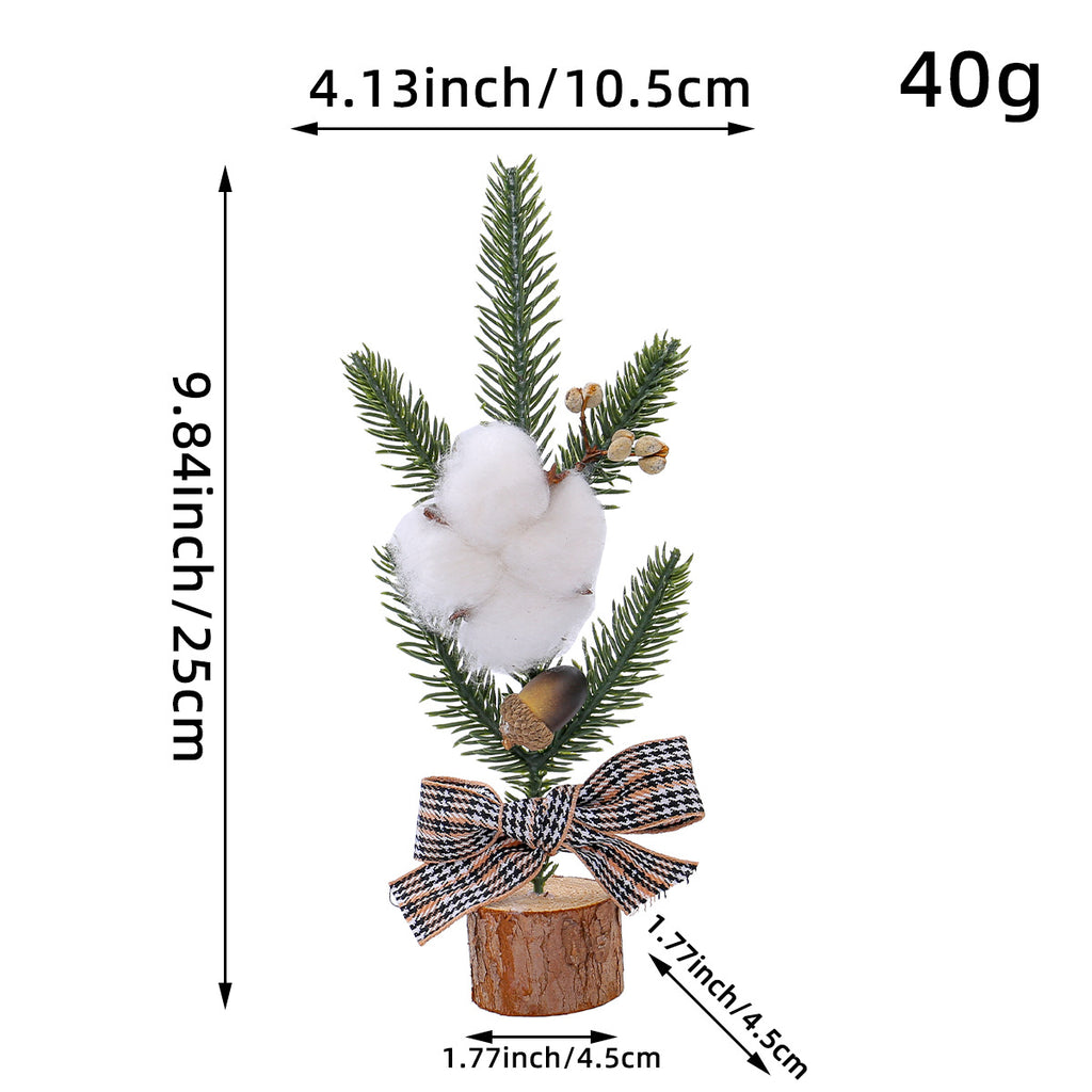 Mini Rustic Christmas Tree Decoration Set