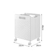 Foldable Laundry Basket with Wheels - Portable Rolling Hamper for Home Use 33*28*48cm White