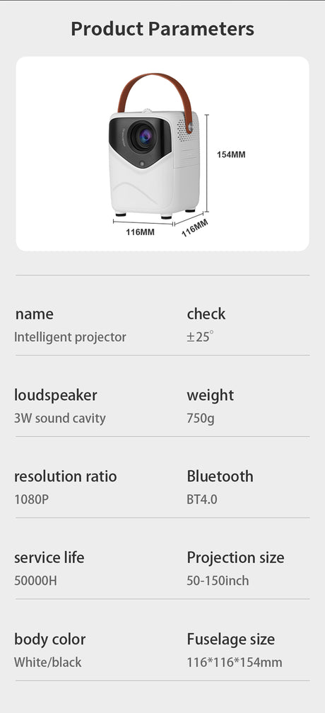 Mini Portable HD Projector for Home Cinema