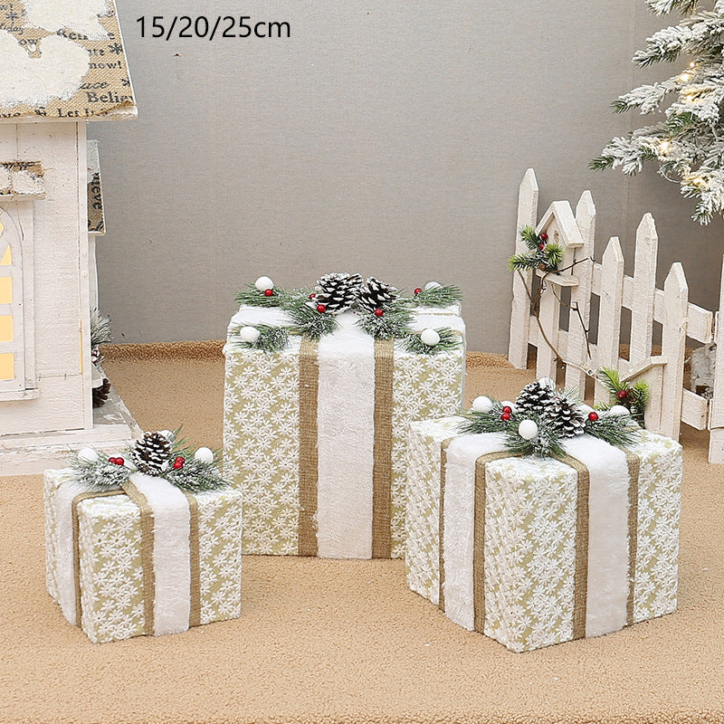 Elegant Set of 3 Decorative Christmas Gift Boxes