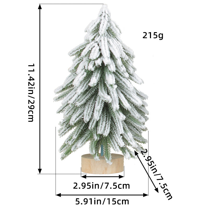 Snow-Dusted Miniature Pine Tree Decoration