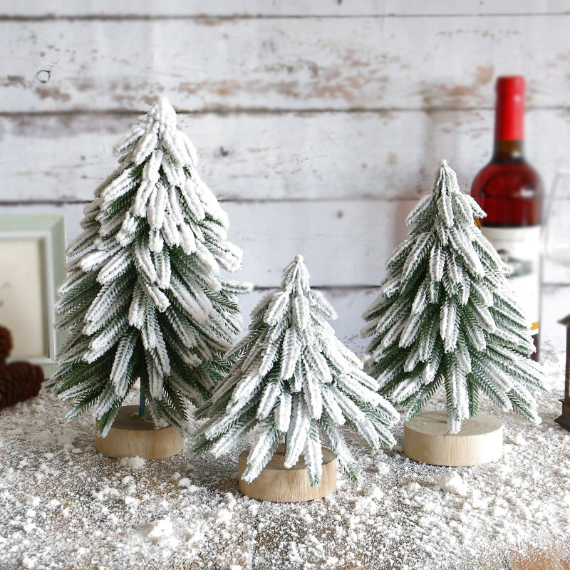 Snow-Dusted Miniature Pine Tree Decoration