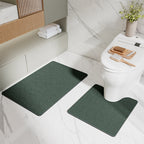 Bathroom Floor Mat Set - U-Shaped Toilet Mat & Rectangular Mat for Bathroom