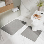 Bathroom Floor Mat Set - U-Shaped Toilet Mat & Rectangular Mat for Bathroom