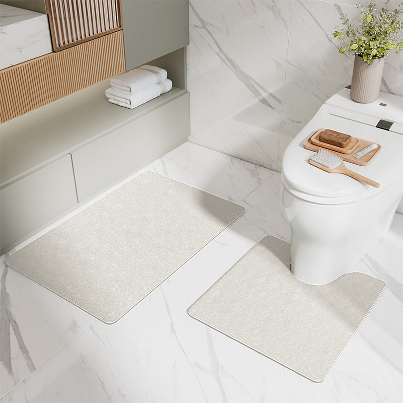 Bathroom Floor Mat Set - U-Shaped Toilet Mat & Rectangular Mat for Bathroom