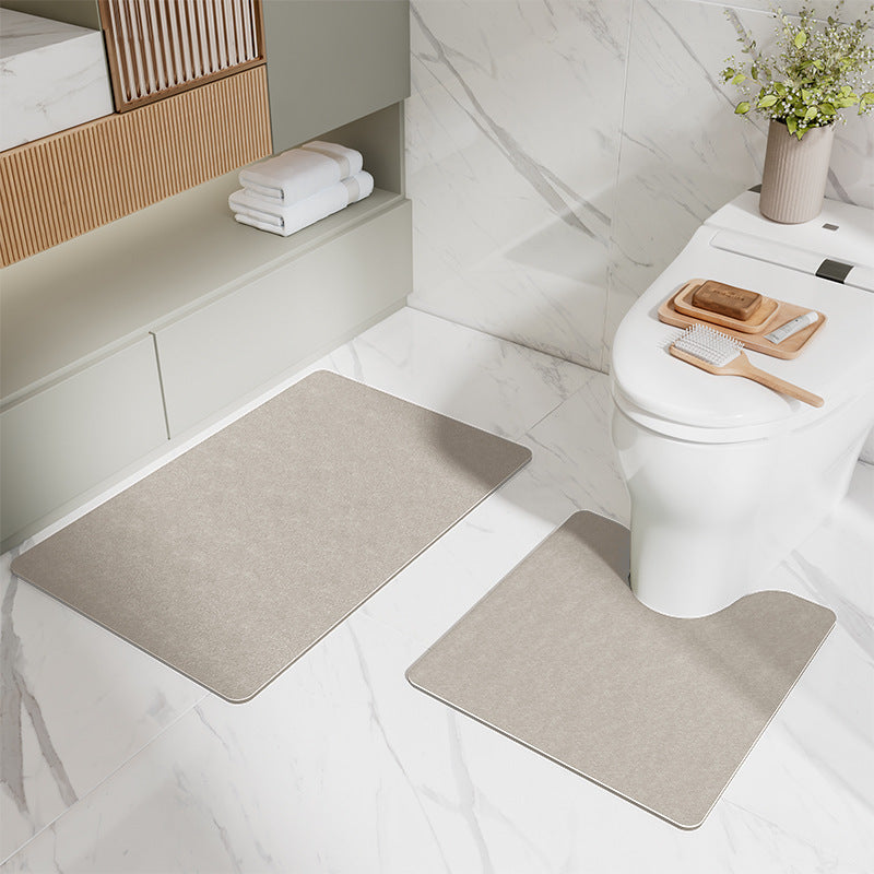 Bathroom Floor Mat Set - U-Shaped Toilet Mat & Rectangular Mat for Bathroom