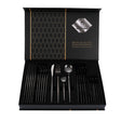 Black Color Premium 24-Piece Stainless Steel Cutlery Set - Elegant Golden Steak Knife, Fork, and Spoon Set in Luxury Gift Box