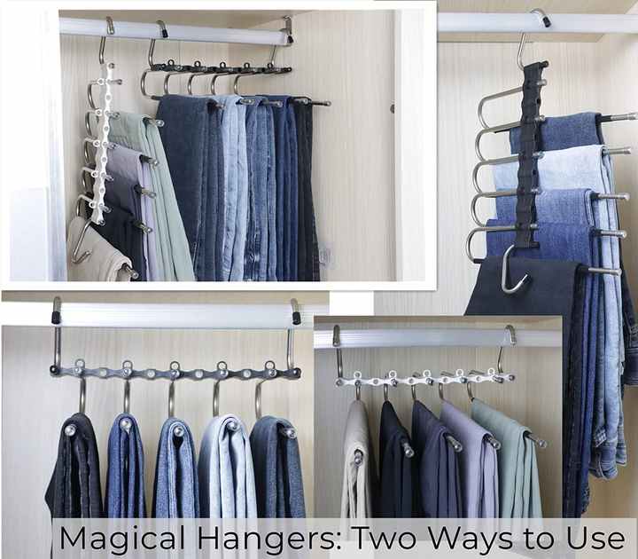 Foldable Black Stainless Steel Pants Hanger