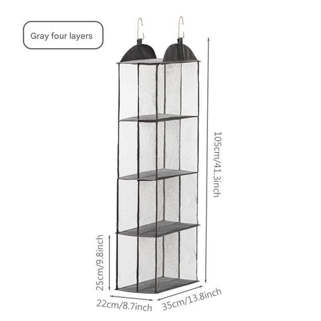 Grey Multi-Layer Dustproof Hanging Storage Bag
