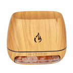 Wooden LED Flame Aromatherapy Essential Oil Diffuser with Humidifier and Ambient Light