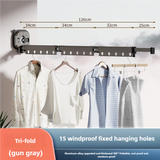 Grey Wall-Mounted Foldable Clothes Drying Rack
