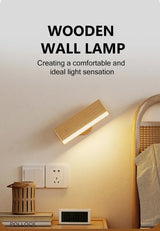 Minimalist Touch-Control Dimmable Wooden Wall Light