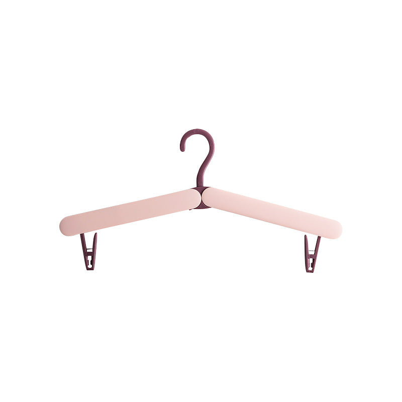 Portable Pink Travel Hanger with Hidden Clips