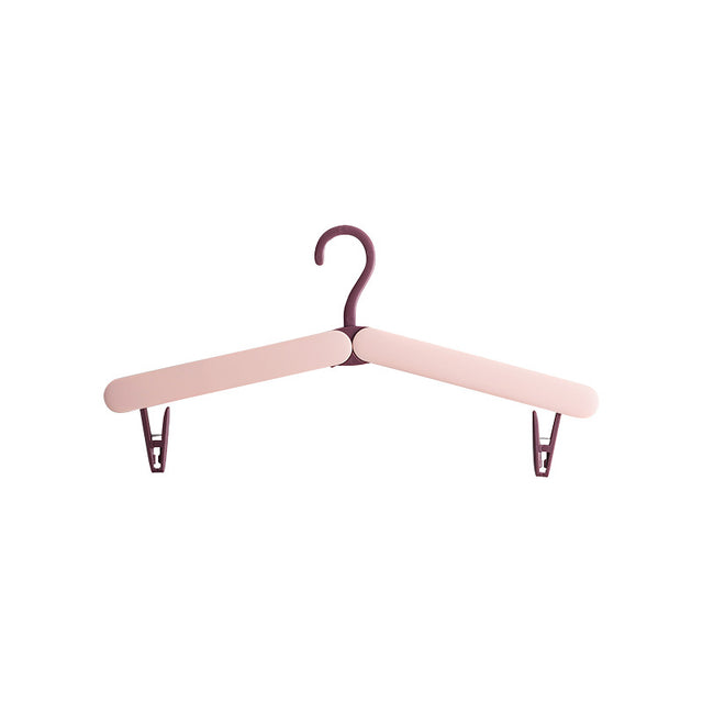 Portable Pink Travel Hanger with Hidden Clips