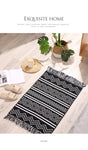 Handwoven Cotton Tassel Geometric Floor Rug