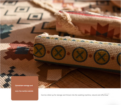 Handwoven Cotton Tassel Rug - 60x90cm