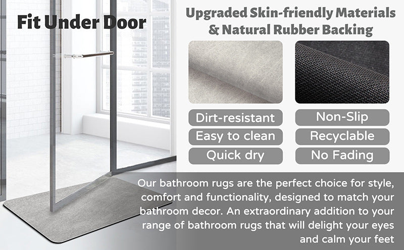 Quick-Dry Absorbent Non-Slip Bath Rug for Bathroom, Kitchen & Entryway - Durable