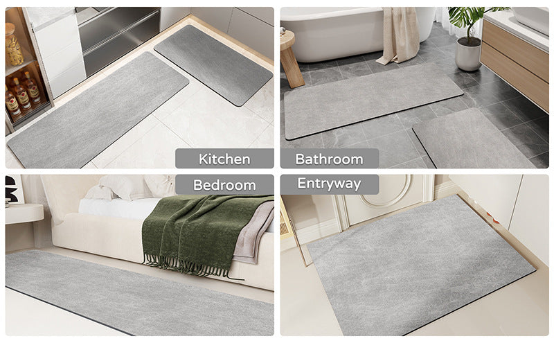 Quick-Dry Absorbent Non-Slip Bath Rug for Bathroom, Kitchen & Entryway - Durable