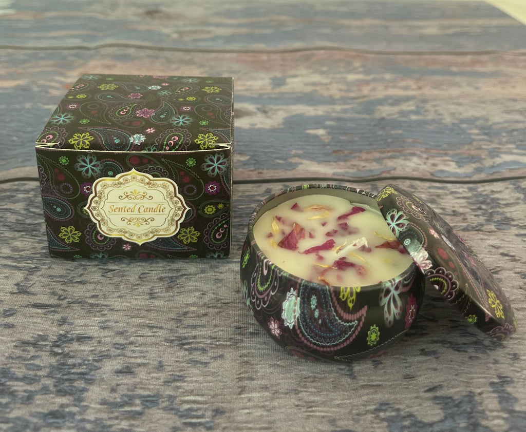 Small Scented Candle Set - 4 Soy Wax Candles, Travel Candle Set (Sandalwood)