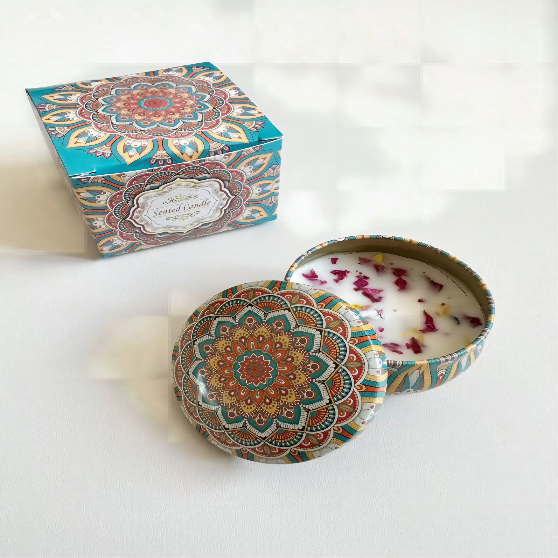 Small Scented Candle Set - 4 Soy Wax Candles, Travel Candle Set (Lime citrus)