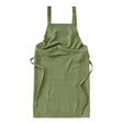 Green Cotton Linen H-Back Apron - Solid Color Kitchen Cooking Apron with Pocket