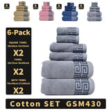 Luxury Cotton Towel Set - 6-Piece Highly Absorbent Bath & Hand Towels Collection